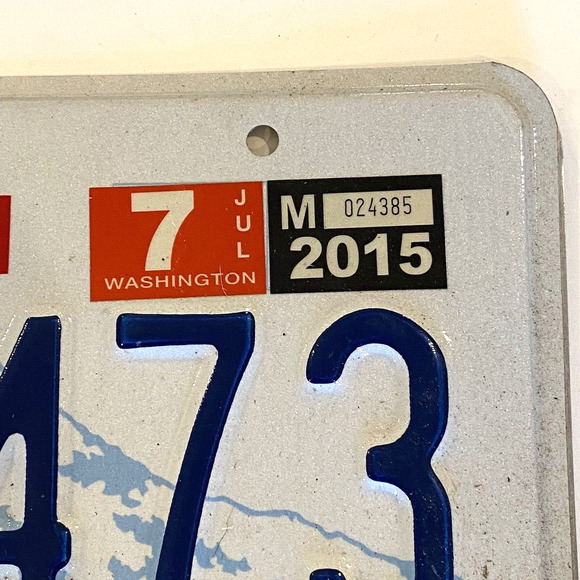 Washington Evergreen State Auto License Plate Pair Set AQE0473 Tag Exp 2015 - Picture 3 of 3